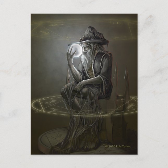 Thinker Wizard Postcard Postkarte (Vorderseite)