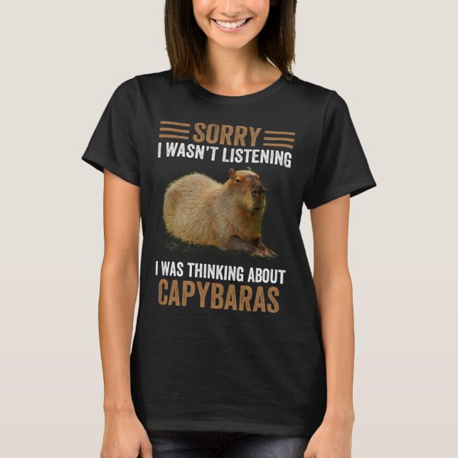 Thinking About Capybaras  Capybara Gnawer  Humor T-Shirt (Vorderseite)