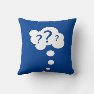 Thinking Blue Monochrome Flat Comic Kissen