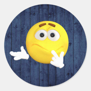 Thinking Emoji Runder Aufkleber