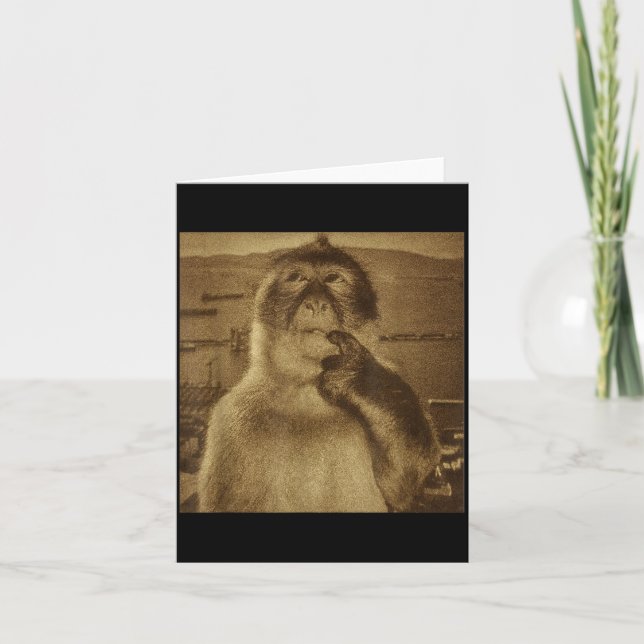 Thinking Monkey Meme Vintage Retro  Karte (Vorderseite)