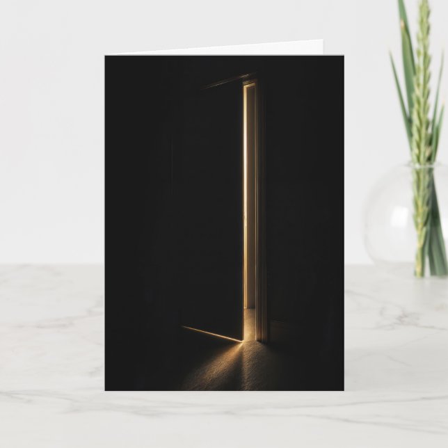 Thinking of You Beam of Light In Doorway Karte (Vorderseite)