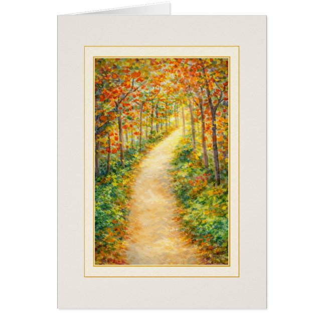 Thinking of You Card | Autumn Path Art Note Card (Vorne)