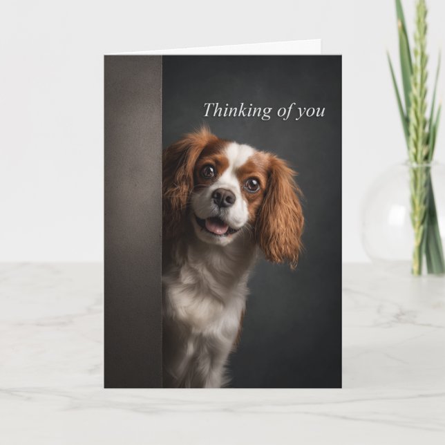 Thinking of You Cavalier Spaniel Karte (Vorderseite)
