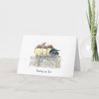 Thinking of You - Four little birds, 1 stands out Karte