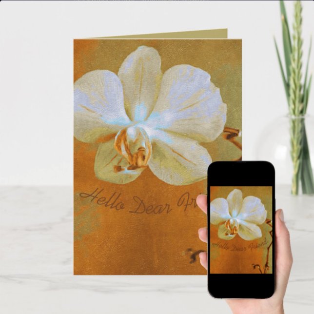 Thinking of You Pretty Orchid In Shades of Orange Karte (Available for print and/or download)
