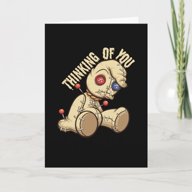 Thinking Of You Voodoo Doll Voodoo Karte (Vorderseite)