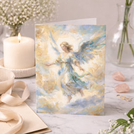Thinking of You Watercolor Angel Sympathy Karte