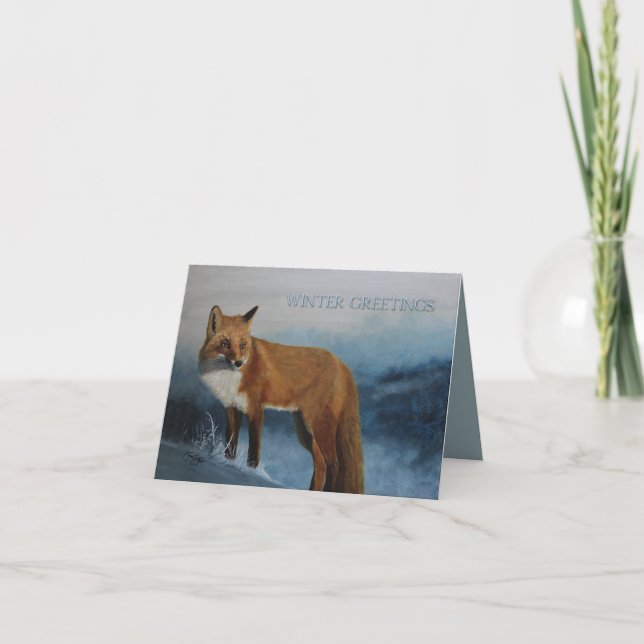 Thinking Of You - Winter Fox Karte (Vorderseite)