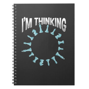 Thinking Schachbrett Spieler Pieces Boardgame Notizblock
