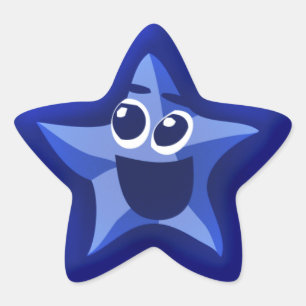 Thinkling blauer Stern-Aufkleber