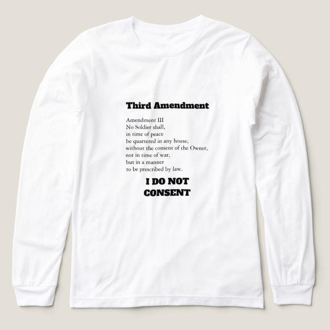 Third Amendment Constitution Protest Consent Tri-Blend Shirt (Design Vorderseite)