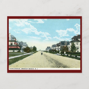 Third Avenue, Bradley Beach, NJ Vintage Postkarte
