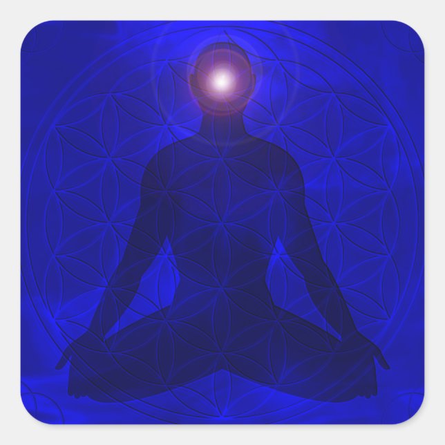 Third Eye Chakra Ajna Quadratischer Aufkleber (Vorderseite)