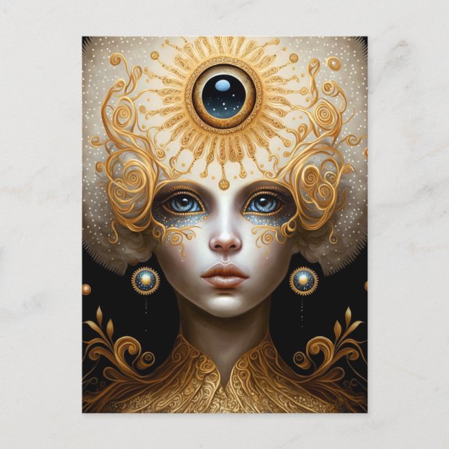 Third Eye Goddess Fantasy Art Postkarte (Vorderseite)