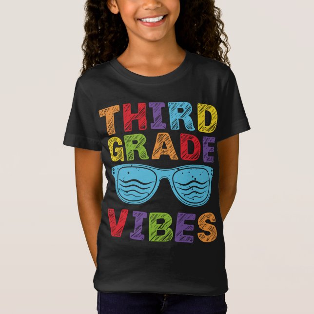 Third Grad Vibes - 3rd Grad Team Retro 1st Day T-Shirt (Vorderseite)