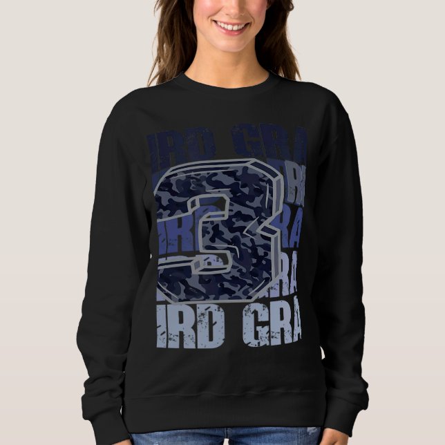 Third Grade 3rd Grader Stacked Leopard for Teacher Sweatshirt (Vorderseite)