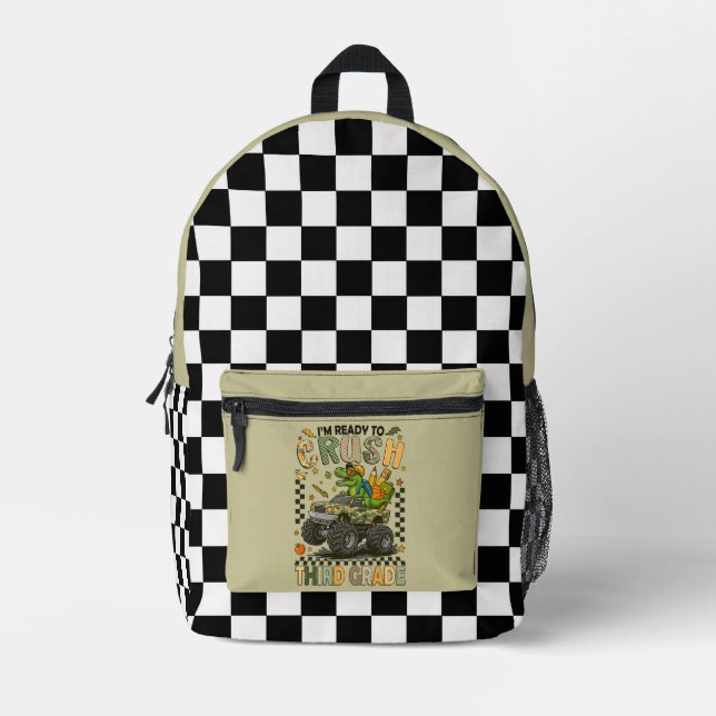 Third Grade Crusher: Monster Truck Confidence Bedruckter Rucksack (Vorderseite)