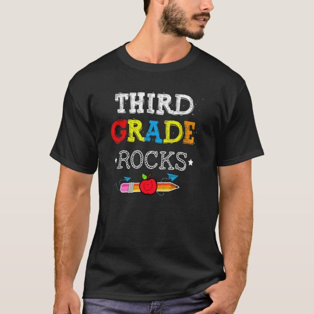 Third Grade Rocks  Team 3rd Grade Teacher 1 T-Shirt (Vorderseite)