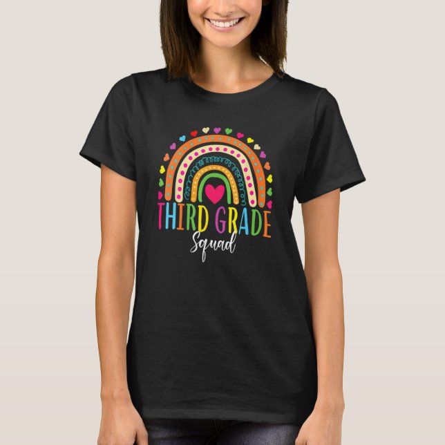 Third Grade Squad Rainbow Back To School Team 3rd  T-Shirt (Vorderseite)