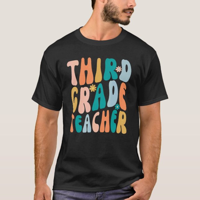 Third Grade Teacher Retro Groovy 3rd Grade Teachin T-Shirt (Vorderseite)