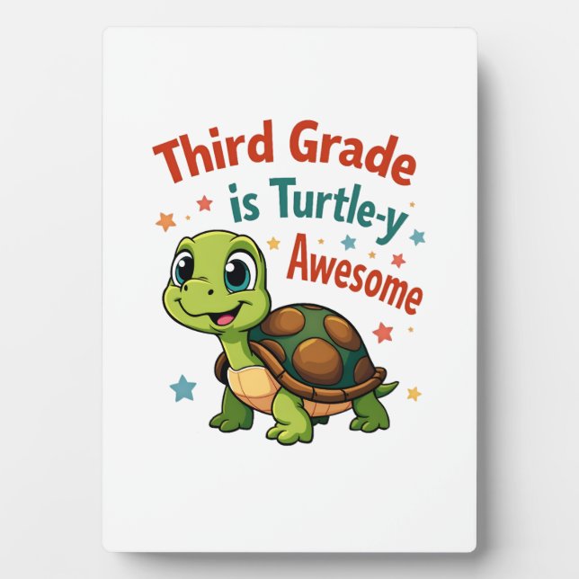 Third grade Turtle-y Awesome 3rd Grade Back to Sch Fotoplatte (Vorderseite)