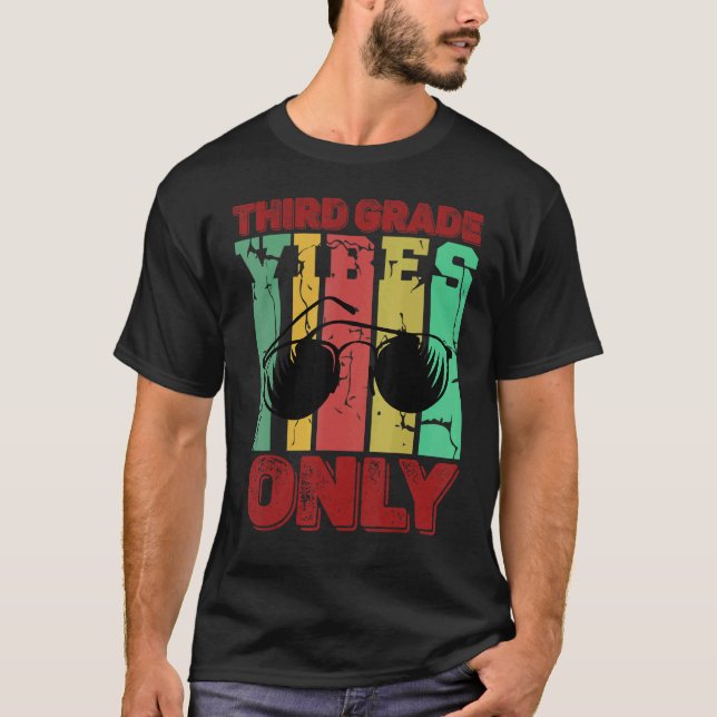 Third Grade Vibes 3rd Grade Teacher Retro 1st Day  T-Shirt (Vorderseite)