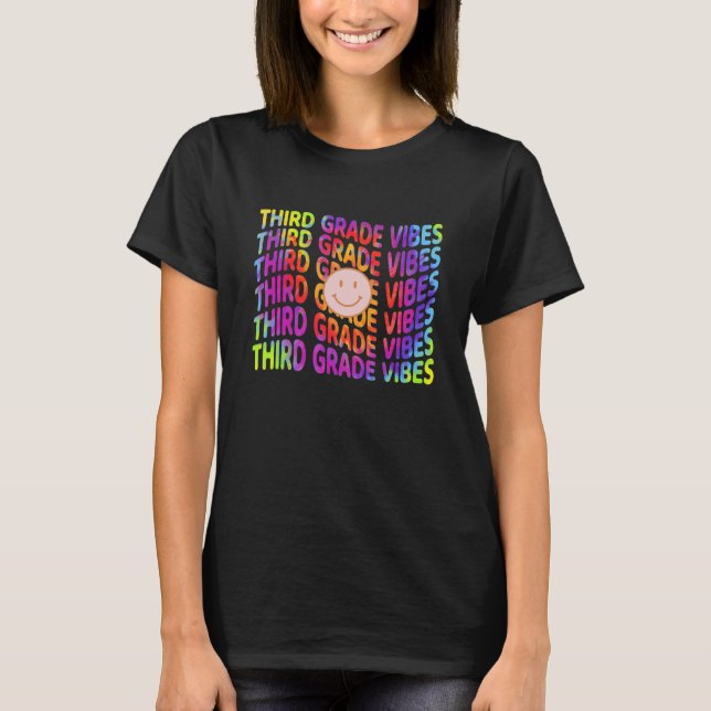 Third Grade Vibes Retro 1st Day Of School 3rd Grad T-Shirt (Vorderseite)