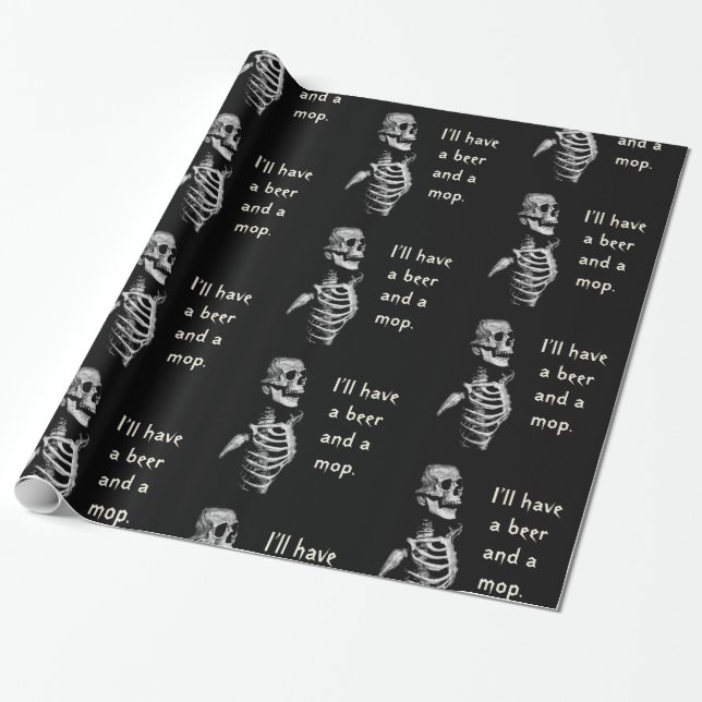 Thirsty Skeleton Geschenkpapier (Ungerollt)
