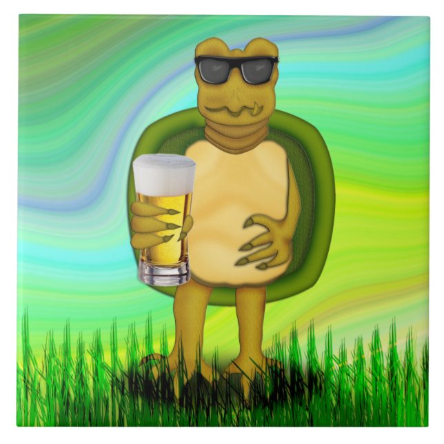 Thirsty Turtle Fliese (Vorderseite)