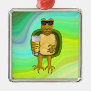 Thirsty Turtle Ornament Aus Metall