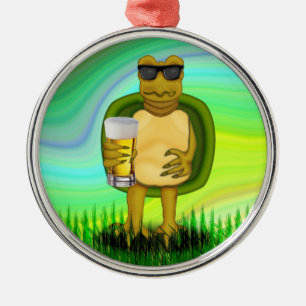 Thirsty Turtle Ornament Aus Metall