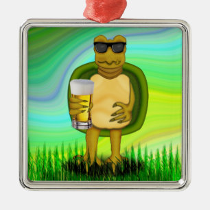 Thirsty Turtle Silbernes Ornament
