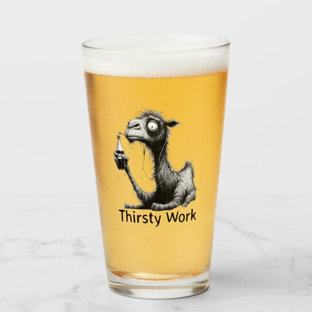 Thirsty Work Glas (Vorne (Gefüllt))