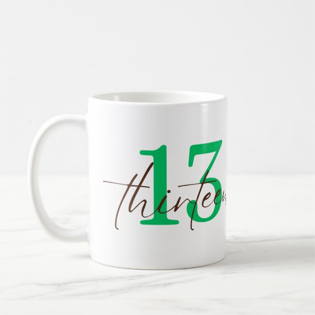 Thirteenth Year with Personalization Kaffeetasse (Links)