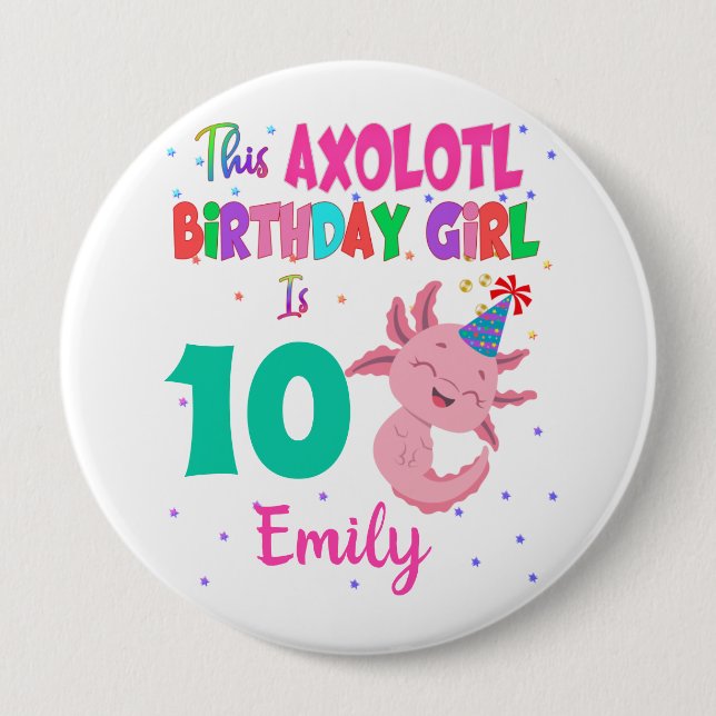 This Axolotl Girl is Amphibian Salamander  Button (Vorderseite)