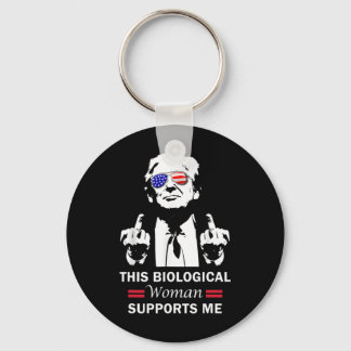 This Biological Woman Supports Me Trump 2025  Schlüsselanhänger