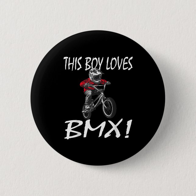 This Boy Loves Bmx, Kids Bmx  Button (Vorderseite)