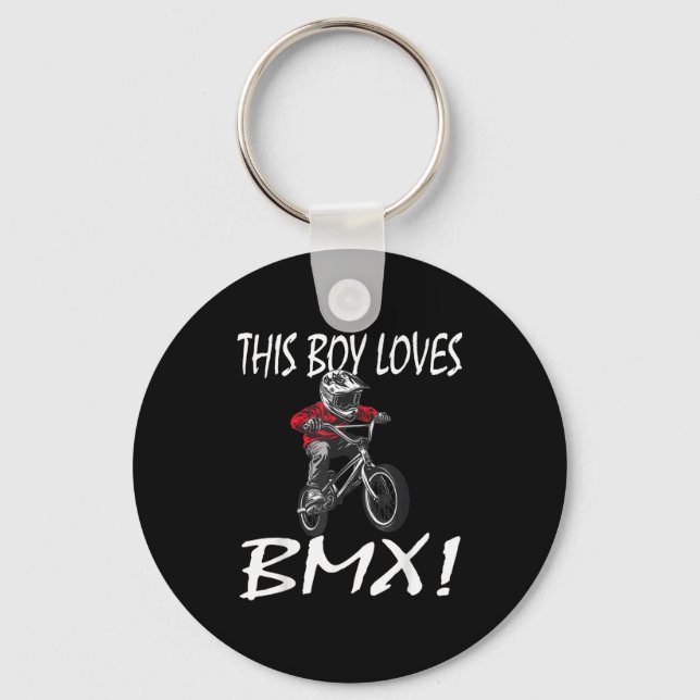 This Boy Loves Bmx, Kids Bmx  Schlüsselanhänger (Vorderseite)