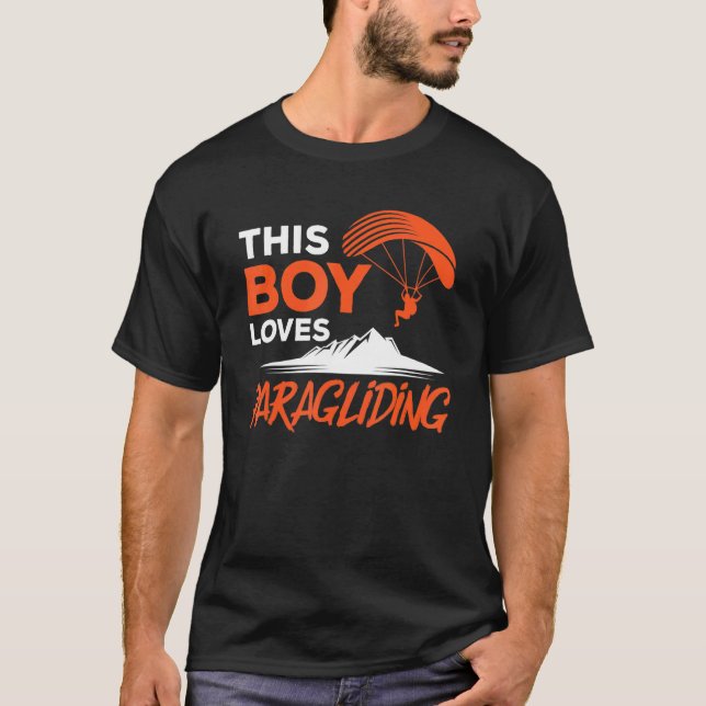 This Boy Loves Paragliding Paraglider Paraglide Pa T-Shirt (Vorderseite)