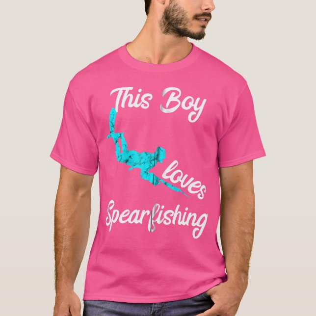 This Boy Loves Spearfishing Speardiver Spearfisher T-Shirt (Vorderseite)