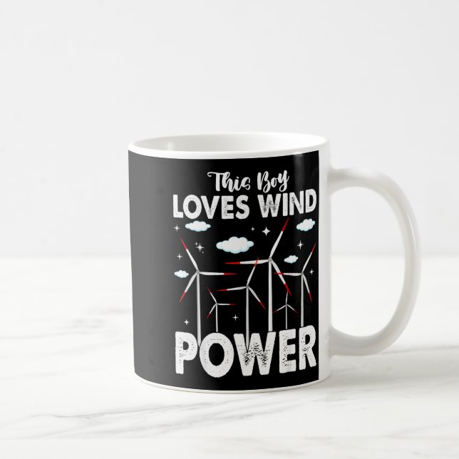 This Boy Loves Wind Wer, Windmill Turbine Technici Kaffeetasse (Rechts)