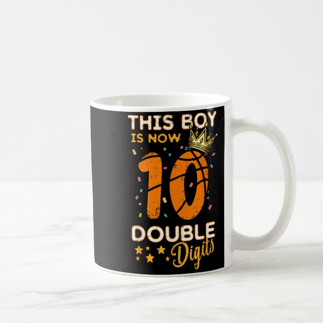 This Boy Now 10 Double Digits Crown 10th Birthday  Kaffeetasse (Rechts)