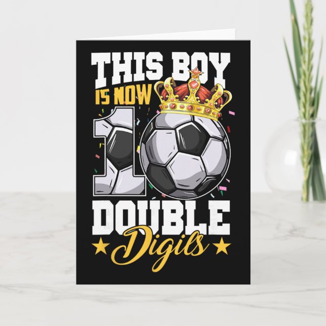 This Boy Now 10 Double Digits Soccer 10 Years Old  Karte (Vorderseite)