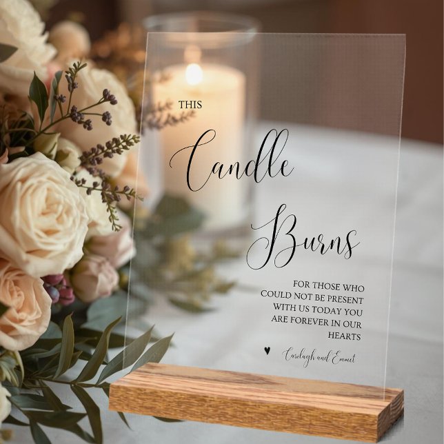 This Candle Burns Memorial Wedding Acrylic Sign Acrylschild (This Candle Burns Memorial Wedding Acrylic Sign
)