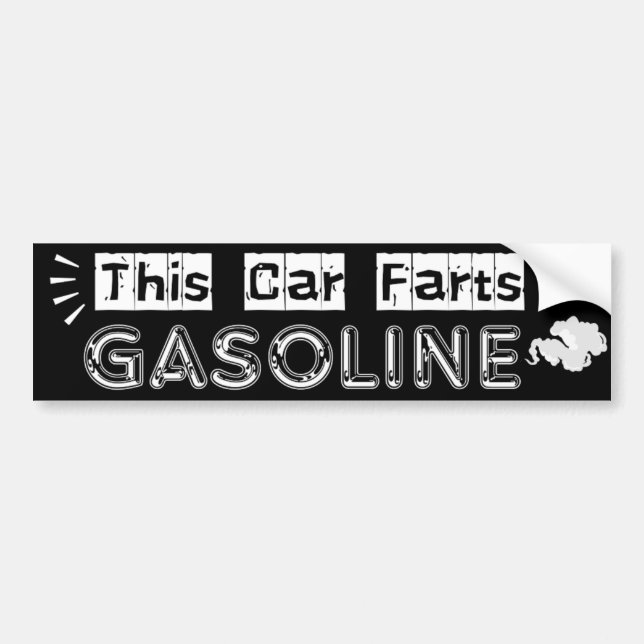 This Car Farts Gasoline Witty Joke Autoaufkleber (Vorne)