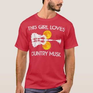This Girl Loves Country Music Tshirt Guitar Lake S