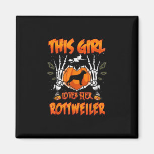 This Girl Loves Her Rottweiler Dog Halloween Magnet