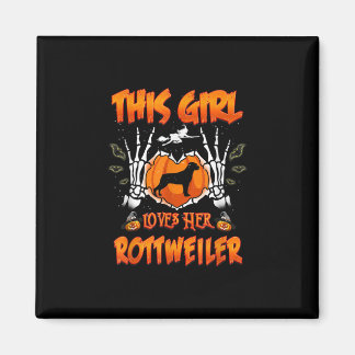 This Girl Loves Her Rottweiler Dog Halloween Magnet