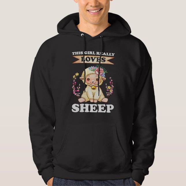 this girl really loves sheep sheeps hoodie (Vorderseite)